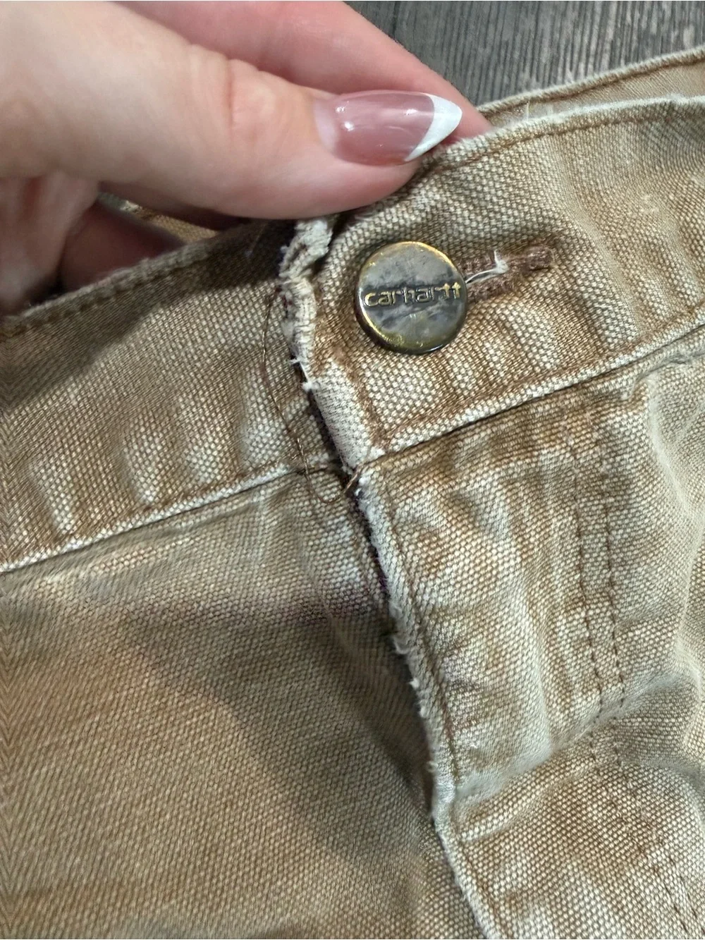 Vintage Carhartt B11 BRN Distressed Workwear Carpenter Pants 42x31